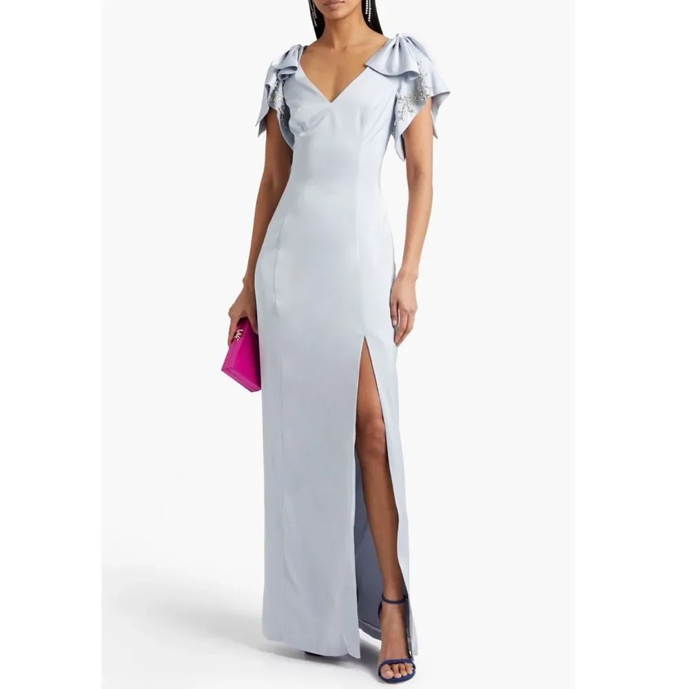 ✨ NWT Marchesa Notte Embellished Satin Crepe Gown ✨